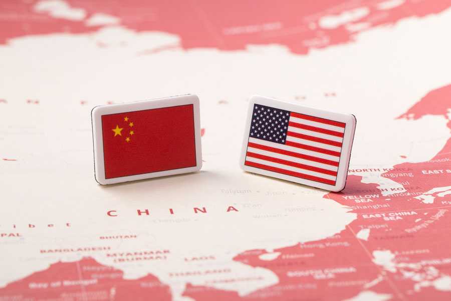 US-China Trade Tiles on Map