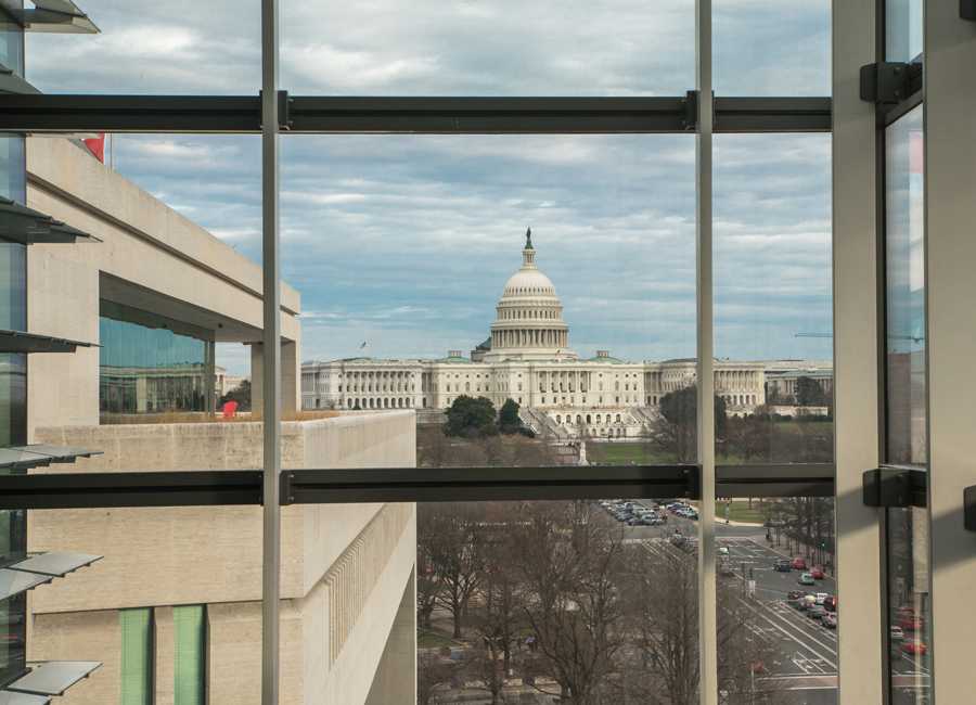 Capitol Building Through Office Window