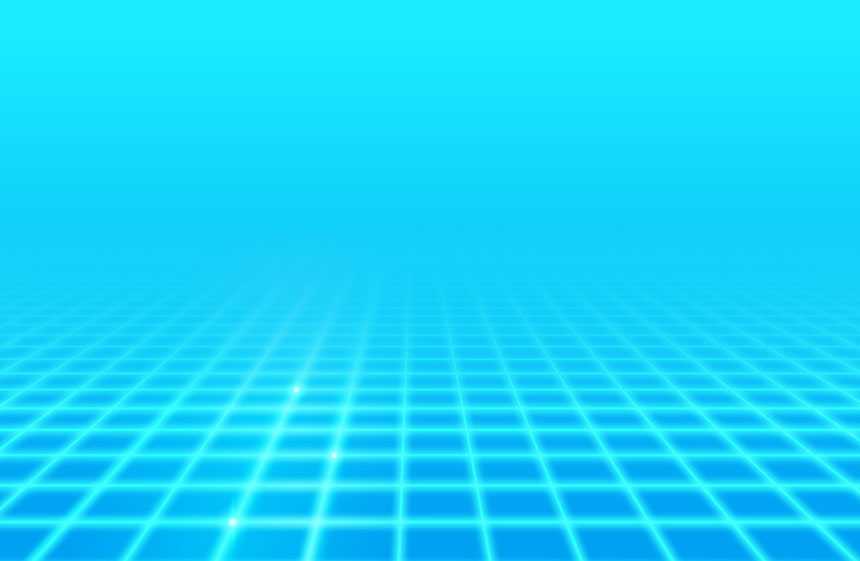 Blue glowing computer grid