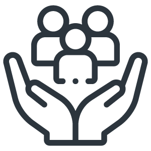hands holding group icon